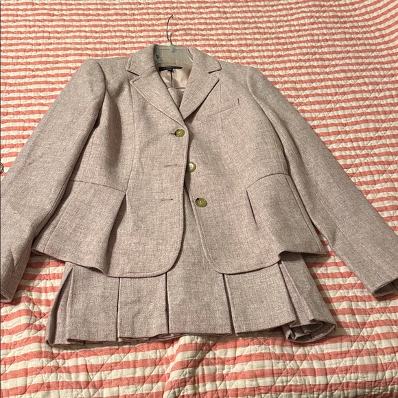 Talbots Pink Pure wool Tweed Blazer with matching wool skirt - Picture 1 of 5